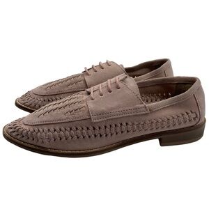 ASOS Womens Shoes Woven Flats Size 6 Pink Suede Leather Casual Feminine Modest